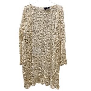 Love Culture 100% Cotton Crochet Cardigan Open at front Size M/L